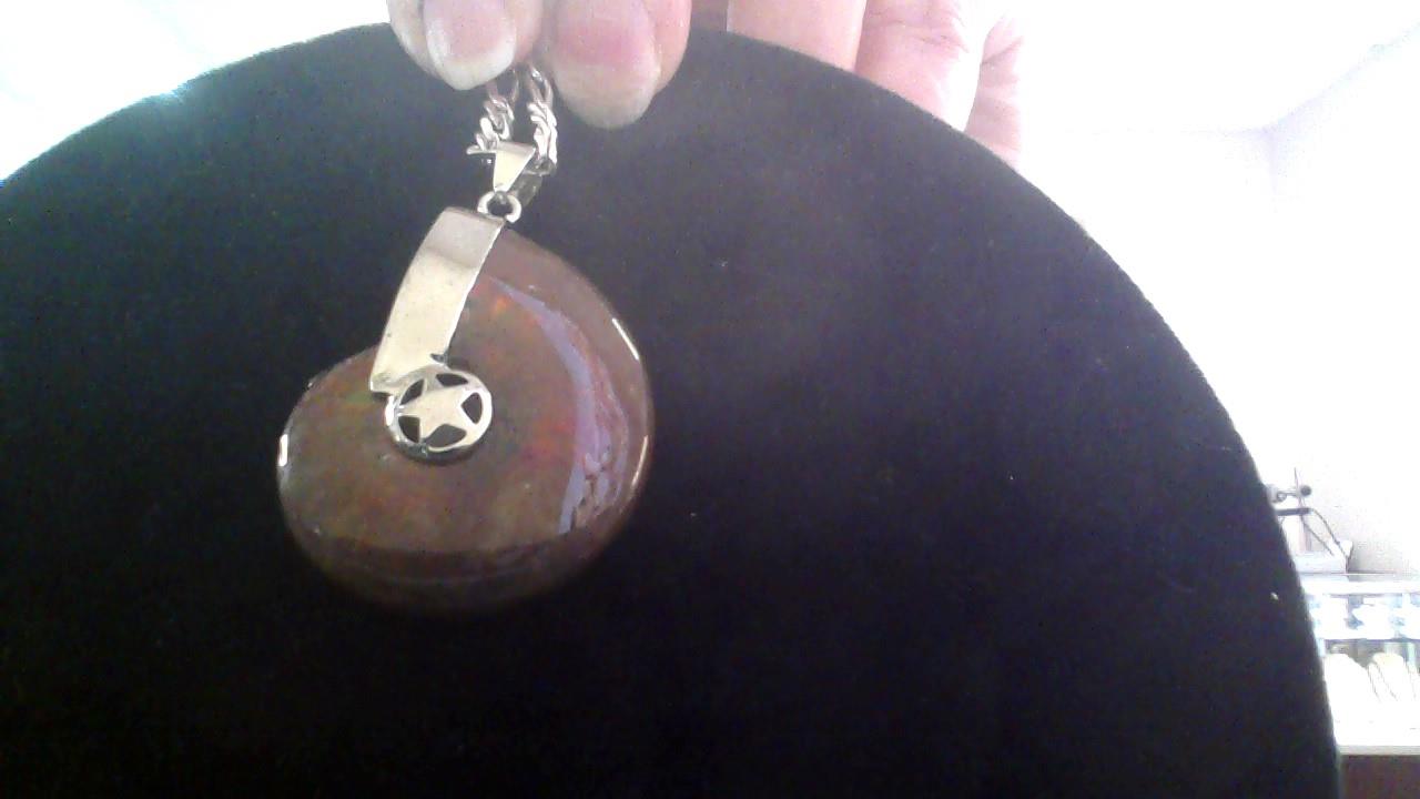 AMMONITE FOSSIL PENDANT SS SETTING AND BAIL